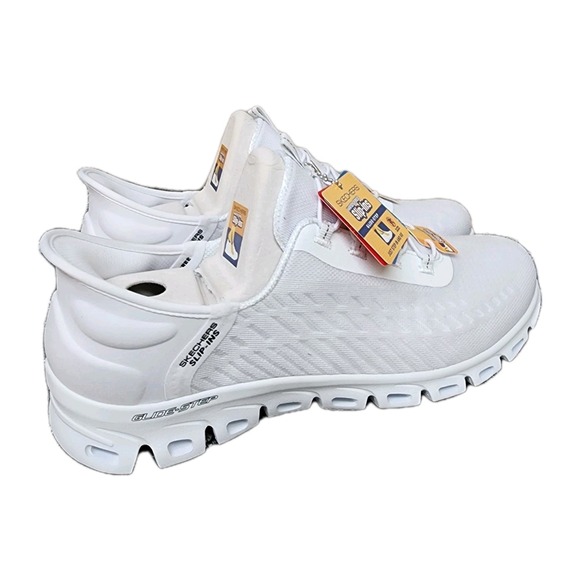 Skechers Hands Free Slip-In Glide Step Tranquility White Sneakers Womens Sz 12W - Picture 5 of 11